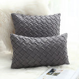 Fashion Car Backrest Cushion Cover Soft Faux Suede Home Decorative Navy Blue Pillow Cover Woven Pattern Green 45x45cm/30x50cm