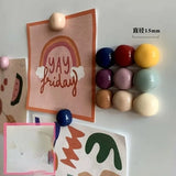 Popxstar 10Pcs mini resin frosted magnet Mo Landi circular whiteboard orifice photo stickers simple refrigerator.