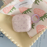 Popxstar  new earphone case for apple airpods pro 2 charging box protection cover purple flower fall prevention keychain for airpods 4 3 2