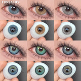 Popxstar  2pcs Color Brown Contact Lenses for Eyes Fashion Natural Gray Softlens Eye Makeup Contacts Yearly Cosmetic Color Lens