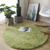Popxstar Plush round carpet living Room Decoration Children's Bedroom fluffy white carpet non-slip blanket bedside design Room play mat