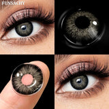 Popxstar  1 Pair Gray Color Contact Lenses for Eyes Natural Brown Blue Lenses Green Eye Contacts Beauty Cosmetic Pupils Yearly