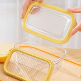 Durable Plastic Butter Keeper with Sealing Lid Anti-Scratch Butter Slicing Box Hand Press Butter Box Household