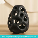 Popxstar  Artistic Sense Modern Light Luxury Ceramic Hollow Vase, Dried Flower Simulation Home Decor