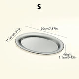 Popxstar Stainless Steel Oval Plate Cake Dessert Fruit Bread Afternoon Tea Tray Jewelry Display Storage Tray Home Kitchen Accessories