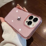 Popxstar Luxury Bling Glitter Clear Phone Case For iPhone 16 15 14 13 12 11 Pro Max X XR XS 7 8 Plus Shockproof Transparent Soft Cover