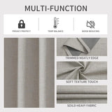 Popxstar Blackout Curtains 350cm Height Room Darkening Curtains for Bedroom 100% Black Out Textured Thermal Curtain Privacy Protection