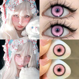 Popxstar  2 Pcs Cosplay Gold Colored Contacts Lenses with Degree Halloween Lenses Anime Purple Lenses Big Eyes Soft Makeup Pupils