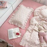 Popxstar INS Ruffle Edge Gauze 100% Cotton Princess Pillow Case 30X50 48X74cm Breathable Pillowcase Decorative for Home Bedding Bedroom