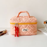 popxstar 3pcs/Set Plaid Cosmetic Bag Set Simple Style Large Capacity Portable Cosmetic Tools Storage Bag for Home Bathroom Toiletry Bag