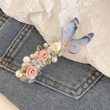 Popxstar New Butterfly Rose Phone Line Hair Hoop Baby Ponytail Artifact Hair Rope for Girls to Tie Hair Small Girl Headwear