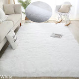 Popxstar White Fluffy Hall Carpet Modern Living Room Bedroom Home Decor Large Mats Thickened Non-Slip Girl Children's Room Pink Furry Rug
