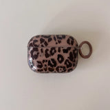 Popxstar fashion luxury transparent leopard print pattern black love heart Pendant for airpods 4 3 1 pro 2 soft silicone protection case