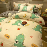 Popxstar  New Fashion Print Queen Size Bedding Set King Size Daisy Printed  Duvet Cover Set with Flat Sheets Cozy Durable Bedding Sets