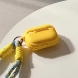 Popxstar  korea cute candy color silicone headphone cover case for airpods 4 2024 simple fall prevention lanyard for airpods 1 2 3 pro 2