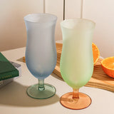 Popxstar  Pastel Frosted Glass Goblets Drinkware Home High-footed Cups Home Kitchen Party Bars Cocktail Glasses Beverage Juice Decor Gifts