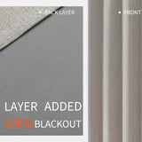 Popxstar Blackout Curtains 350cm Height Room Darkening Curtains for Bedroom 100% Black Out Textured Thermal Curtain Privacy Protection