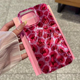 Popxstar  Pink Leopard Print Phone Case For iPhone 17 Pro Max Air 16 15 14 13 12 11 XS X XR 7 8 Plus 16E Shockproof Silicone Bumper Cover