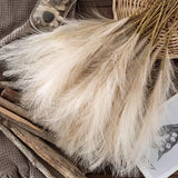 Popxstar  10pcs Fluffy Pampas Grass Artificial Simulation Plant Flowers  for Wedding Boho Bouquet Home Party Decoration Reed Floral Decor