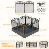 8 Panels Metal Dog Playpen with Fertility Mat and Gate Foldable Heavy Duty Pet Whelping Box Exercise Fence Cage Kennnels