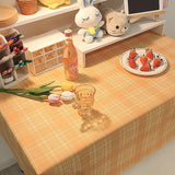 Popxstar Ins Korean Plaid Tablecloth Jacquard Fabric Desk Table Cloth Mat Background Cloth Home Decoration Nordic Modern Table Livingroom