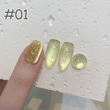 Summer Popular Refreshing Colorful Bubble Water Cat Eye Gel Nail Polish Super Glitter Glass Bead Nail Salon Nail Art