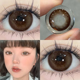 Popxstar  Two Piece Large Diameter Eye Lens Black Contact Lens with Eye Contact Magnifying Eye Color Cosmetic Student of the Year Natural