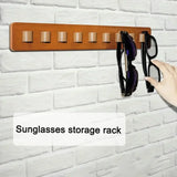 Popxstar Wooden Wall Mounted Sunglasses Storage Rack Eyeglass Organizer Holder Self-adhesive Glasses Hanger  Sunglass Hook Storage Gifts