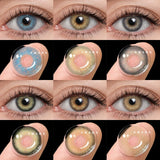 Popxstar  2pcs/Pair Color Contact Lenses Eyes nature Lenses for Eyes Blue Lenses with care lense Yearly Cosmetics Russian warehouse