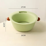 Popxstar  Kitchen Fruit Tray Removable Double Layer Fruit and Vegetable Basin Draining Basket Creative Household Washing Basket