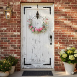 Artificial Flowers Bouquet Hydrangea Dandelion Rose Hoop Iron Wire Wreath for Front Door Wall Window Home Garden Decoration