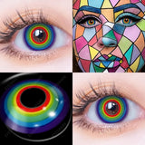 Popxstar  1 Pair Cosplay Contact Lenses Beautiful Pupil Eye Cosmetic Colorful Contact Lenses Halloween Yearly Eyes Contact Lens