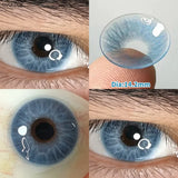Popxstar Myopia Contact Lenses with Diopters Blue Pupils Color Contact Lenses for Eyes Prescription Contact Lenses 1 Pair/2pcs