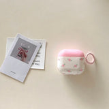 Pink Purple Blue Rose Flower Soft Headphone Protection Cover Case For Apple Airpods 1 2 3 4 Pro 2 Cases Coque Cute with Pendant