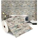 Popxstar  3D Wall Stickers Faux Brick Bedroom Home Decor Waterproof Self Adhesive Living Room Wallpaper
