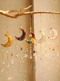 Popxstar  Crystal Sun Catcher Prism Wind Chimes Moon Catchers Rainbow Maker Prism Hanging Decor Wind Bell Garden Decoration Outdoor Gifts