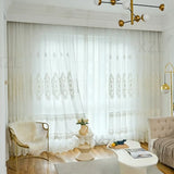 European Luxurious Embroidery Modern Luxury Curtains for Living Room Bedroom Hall Dining Romantic White Tulle Decor
