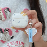 Popxstar  INS Niche Point Bowknot Peach Heart Pendant Cute Silicone Earphone Case For AirPods Pro 2 3 4 Soft Cover Shockproof Non-slip