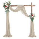 Popxstar Chiffon Wedding Arch Draping for Ceremony Reception Decorations Pink Sheer Fabric Curtains for Party Stage Bridal Shower