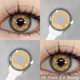 Popxstar 1Pair Myopia Lenses Color Contact Lenses With Diopters Prescription Natural Yaerly Brown Lenses Gray Colored Contacts