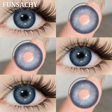 1 Pair Natural Gray Lenses Color Contact Lenses Doll Black Big Eye Contacts Makeup Cosmetics Yearly Use Blue Color Lens