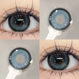 Popxstar  1Pair Contact Lens eye Colored Purple Pupil Blue Lenses Large Diameter DIA:14.5 Prescription Myopia Degree -0.00 to -8.00