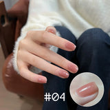 1-12pcs TC Semi Transparent Maillard Brown Solid Color Gel Nail Polish Pure Desire Pink Nails Red Nais White Nails Nail Art