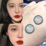 Popxstar Myopia Colored Lenses with Diopter High Quality Soft Blue Lens Grey Lens Eyes Make up Beauty Pupil Contact Lenses 1 Pair