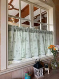 Popxstar Blackout Fabric Curtain for Bedroom Living Room Small Window Cotton Floral Tassel Short Curtains Farmhouse Vintage Cafe Decor