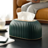 Popxstar  Nordic Striped Tissue Box Holder High Quality Toilet Paper Box Table Napkin Holder Car Tissue Paper Dispenser Home Decoration