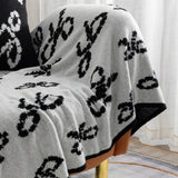 Popxstar deer plush knitted new product bow knitted blanket one blanket multi-purpose sofa air conditioner blanket