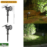 Popxstar 9 LED Solar Spot Lights IP65 Waterproof Outdoor RGB Solar Landscape Lights Brightness Adjustable for Garden Yard Palm Trees