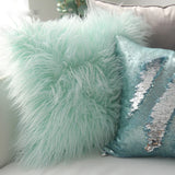 Popxstar  Cute Nordic Plush Pillowcase Wool Faux Fur Throw Pillows Ins Sofa Furry Long Hair Pillow Princess Cushion Bed Sofa Decor
