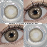 Popxstar  1Pair Colorcon Korean Lenses Color Contact Lenses For Eyes Natural Brown Soft Lens Gray Eye Contacts Makeup Cosmetic